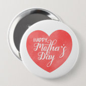 幸せな母の日ピンクのハートで、母は愛 缶バッジ (正面&裏面)