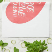 幸せな母の日ピンクのハート、水色ハート キッチンタオル (折り畳み)