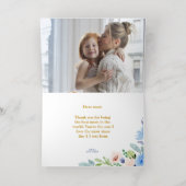 幸せな母の日ホワイトアンドブルーのイリシンプルガント 箔シーズンカード (内側レイダウン)