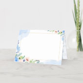 幸せな母の日ホワイトアンドブルーのイリシンプルガント 箔シーズンカード (裏面)