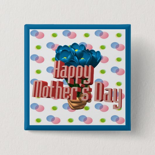 幸せな母の日ボタン 缶バッジ (正面)