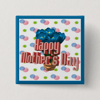 幸せな母の日ボタン 缶バッジ