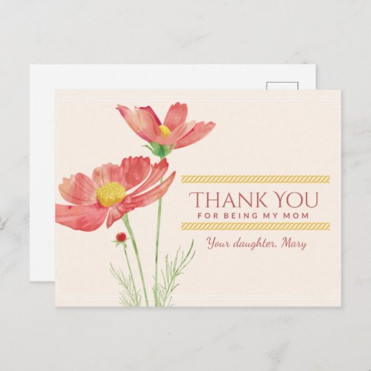 幸せな母の日ママのカードのマグネット愛 ポストカード (正面/裏面)