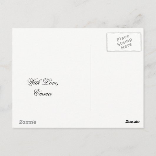 幸せな母の日ママ私はあなたを愛するフローラピンク ポストカード (裏面)