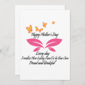 幸せな母の日帰りカード サンキューカード (正面/裏面)