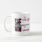 幸せな母の日彼女は母コーヒーマモダングである コーヒーマグカップ (左)
