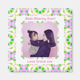 幸せな母の日最高の母マムピンクグリーン マグネット