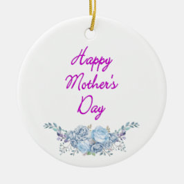 幸せな母の日白 セラミックオーナメント