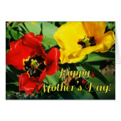 幸せな母の日陽気な赤と黄色のチューリップ (正面横)