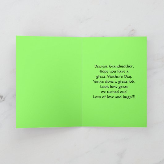 『幸せな母の日』 カード (内部)