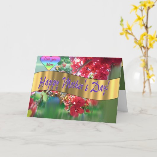 幸せな母の日 カード (黄色い花)