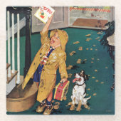 幸せな母の日 ガラスコースター (正面)