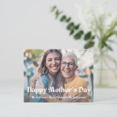 幸せな母の日，クラシックタイポグラフィ写真 シーズンポストカード (スタンド正面)