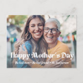 幸せな母の日，クラシックタイポグラフィ写真 シーズンポストカード (正面)