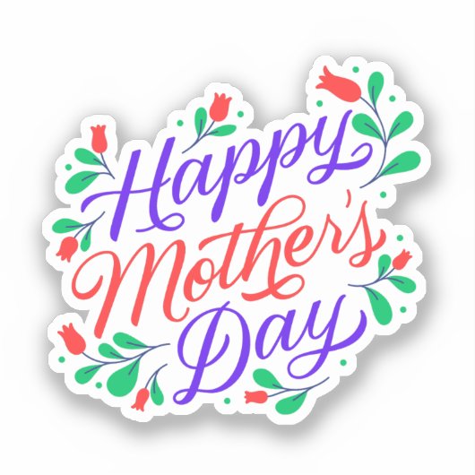 幸せな母の日 シール (正面)