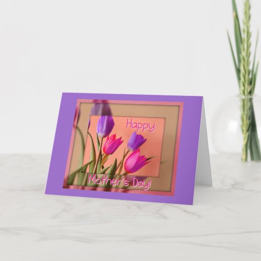 幸せな母の日! チューリップ カード (正面)