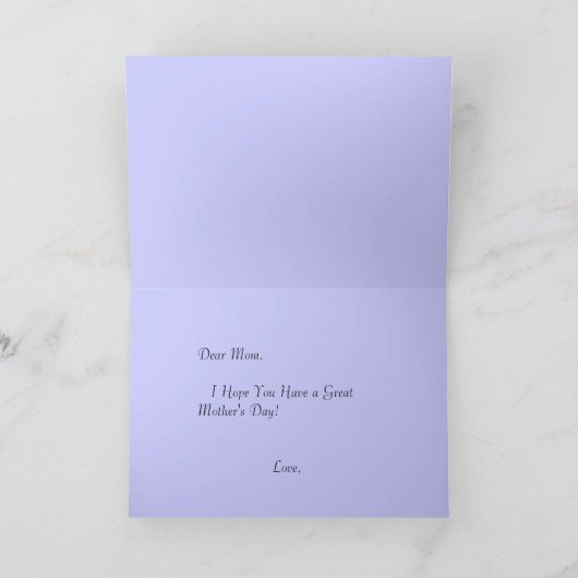 幸せな母の日、ピンクのさくらんぼ カード (内部)