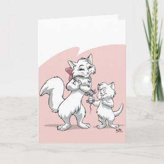 幸せな母の日!! ミイラの猫および子ネコ カード