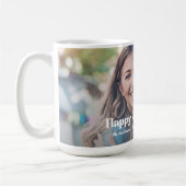 幸せな母の日，モダンタイポグラフィ写真シック コーヒーマグカップ (左)