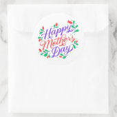 幸せな母の日 ラウンドシール (バッグ)