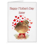 幸せな母の日、姉妹かわいいアヒル赤いブーツ (正面)