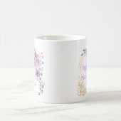 幸せな母の日、水色ピンクの金ゴールド コーヒーマグカップ (中央)