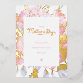 幸せな母の日 – 私はあなたを愛している母 箔シーズンカード (正面)