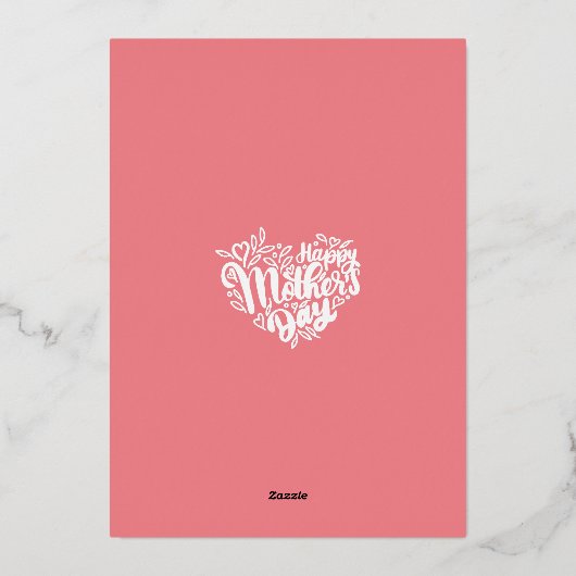 幸せな母の日 – 私はあなたを愛している母 箔シーズンカード (裏面)