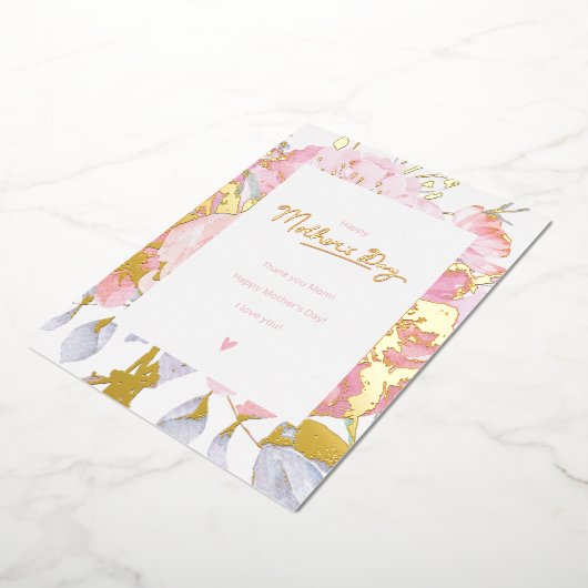 幸せな母の日 – 私はあなたを愛している母 箔シーズンカード (回転した状態)