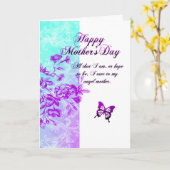 幸せな母の日(紫色) カード (黄色い花)