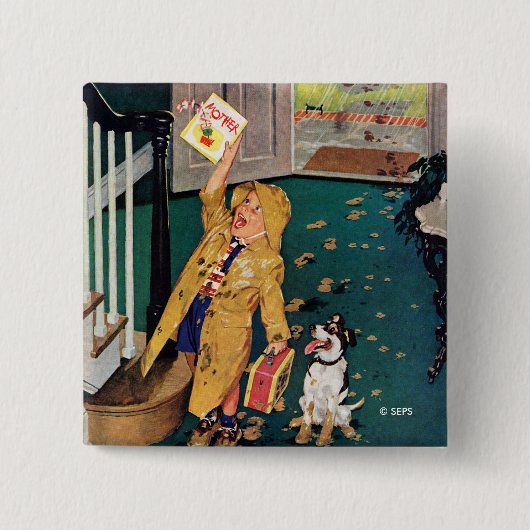 幸せな母の日 缶バッジ (正面)