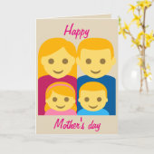 幸せな母の日Emoji カード (黄色い花)