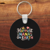 幸せな母の祖母息子娘幸せなナナオ キーホルダー (正面)
