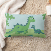 幸せな母子恐竜の動物 ランバークッション (ブランケット)