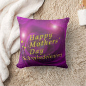 幸せな母親の子犬と金ゴールド クッション (ブランケット)