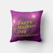 幸せな母親の子犬と金ゴールド クッション (裏面)