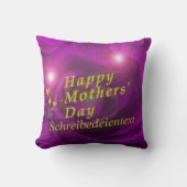 幸せな母親の子犬と金ゴールド クッション (正面)