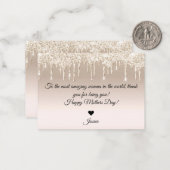 幸せな母親の日金ゴールド滴るグリッター ノートカード