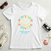 幸せな気持ちで幸せな人生 Tシャツ