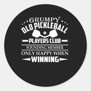 幸せな気難しく古いPickleballプレーヤークラブ ラウンドシール