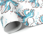 幸せな水猫の跳躍 ラッピングペーパー (ロールコーナー)