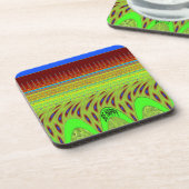 幸せな水玉模様カラフルモチーフのギフト コースター (左側)