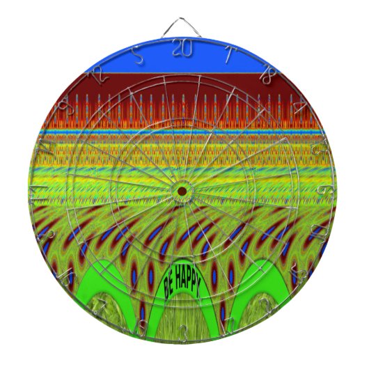 幸せな水玉模様カラフルモチーフのギフト ダーツボード (正面)