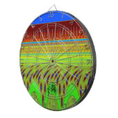 幸せな水玉模様カラフルモチーフのギフト ダーツボード (正面右)