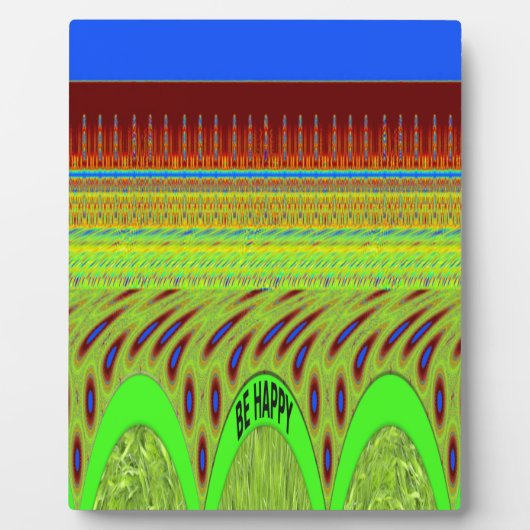 幸せな水玉模様カラフルモチーフのギフト フォトプラーク (正面)