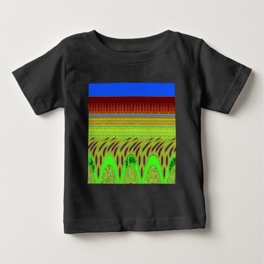 幸せな水玉模様カラフルモチーフのギフト ベビーTシャツ (正面)