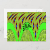 幸せな水玉模様カラフルモチーフのギフト ポストカード (正面/裏面)