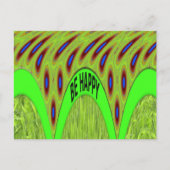 幸せな水玉模様カラフルモチーフのギフト ポストカード (正面)