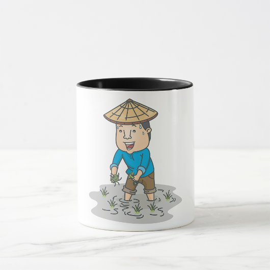 幸せな水田農家 マグカップ