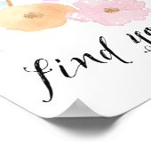 幸せな水色の花を見つける ポスター (角)